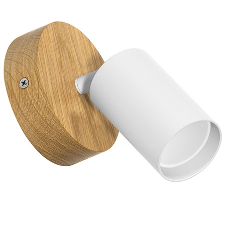 Lampa MODERN Biała - 1 x GU10 - Fi 10 cm - OWAL - LED Wood