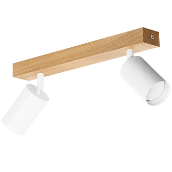 Lampa MODERN Biała - 2 x GU10 - L=35 cm - LED Wood