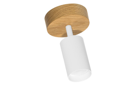 Lampa MODERN Biała - 1 x GU10 - Fi 10 cm - OWAL - LED Wood