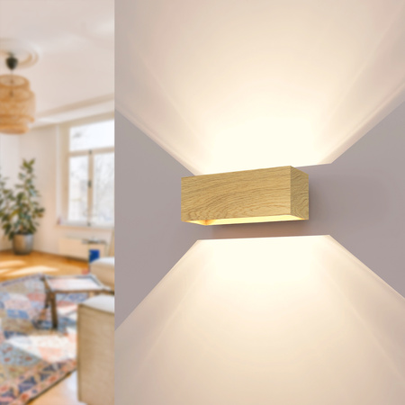 Kinkiet dębowy 27x10 cm Poziomy