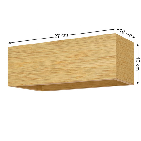 Kinkiet dębowy 27x10 cm Poziomy