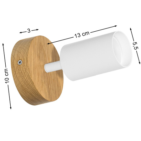 Lampa MODERN Biała - 1 x GU10 - Fi 10 cm - OWAL - LED Wood