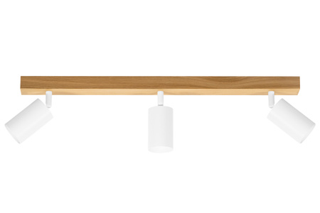 Lampa MODERN Biała - 3 x GU10 - L=60 cm - LED Wood