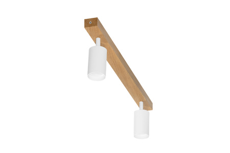 Lampa MODERN Biała - 2 x GU10 - L=60 cm - LED Wood