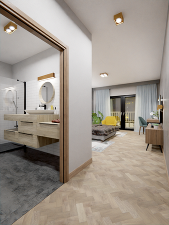 Kinkiet dębowa belka 90 cm 3000K