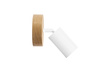 Lampa MODERN Biała - 1 x GU10 - Fi 10 cm - OWAL - LED Wood