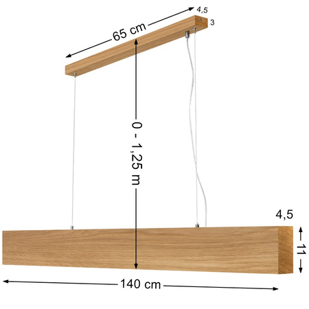 Dębowa belka 140 cm 3000K