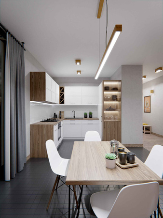 Lampa dębowa SLIM 140 cm 4000K - LED Wood