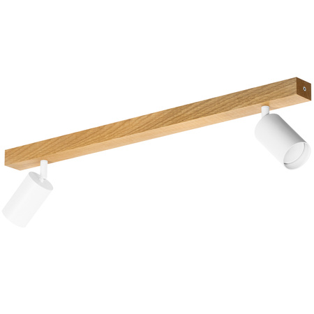 Lampa MODERN Biała - 2 x GU10 - L=60 cm - LED Wood