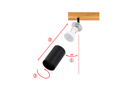 Lampa MODERN - 1 x GU10 - Fi 10 cm - OWAL - LED Wood