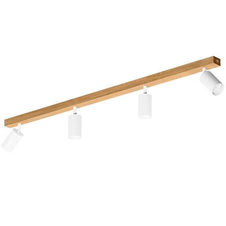Lampa MODERN Biała - 4 x GU10 - L=90 cm - LED Wood