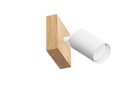 Lampa MODERN Biała - 1 x GU10 - 10x10 cm - LED Wood