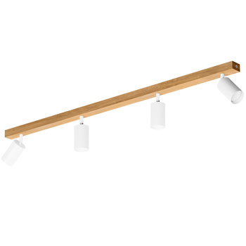 Lampa MODERN Biała - 4 x GU10 - L=90 cm - LED Wood