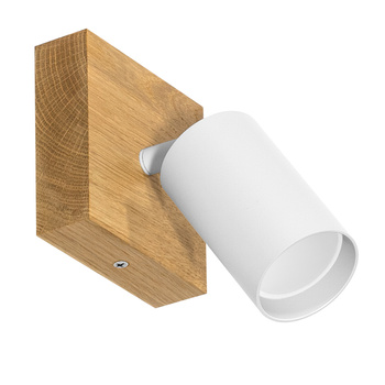 Lampa MODERN Biała - 1 x GU10 - 10x10 cm - LED Wood